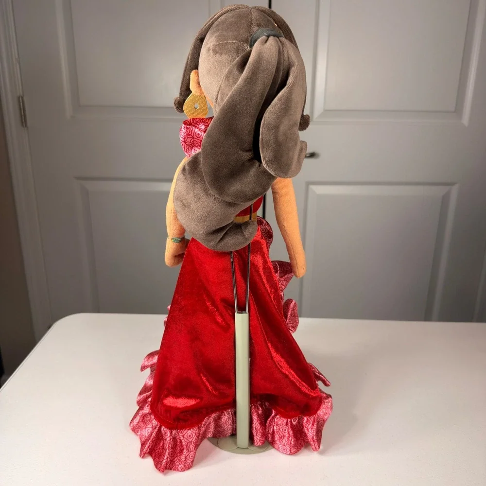 Disney Store Elena of Avalor Plush Doll Red Adventure Dress 20 Inch Large